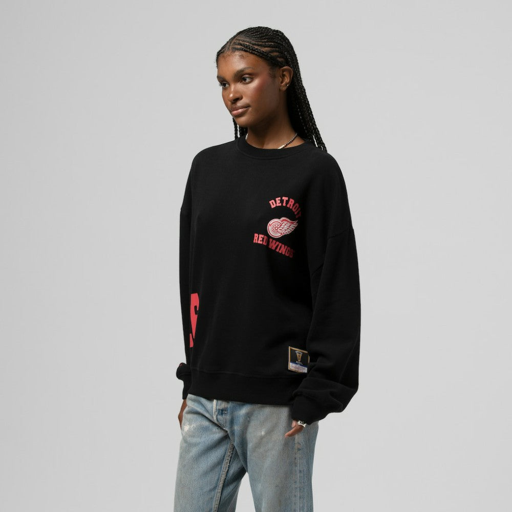 Detroit Red Wings Mitchell & Ness Women's Vintage Crewneck Sweatshirt - Black | NHL Lifestyle