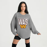 Washington Commanders Gameday Couture Women's Oversized Pure Motion Corded Sweatshirt - Gray - NFL
