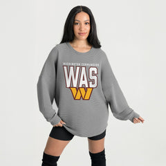 Washington Commanders Gameday Couture Women's Oversized Pure Motion Corded Sweatshirt - Gray - NFL