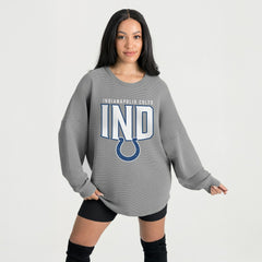 Indianapolis Colts Gameday Couture Women's Oversized Pure Motion Corded Sweatshirt - Gray - NFL