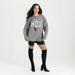 Houston Texans Gameday Couture Women's Oversized Pure Motion Corded Sweatshirt - Gray - NFL