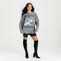 Indianapolis Colts Gameday Couture Women's Oversized Sweet Victory Corded Sweatshirt - Gray - NFL