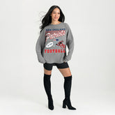 New England Patriots Gameday Couture Women's Oversized Sweet Victory Corded Sweatshirt - Gray - NFL