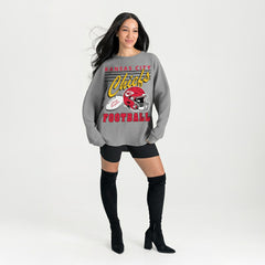 Kansas City Chiefs Gameday Couture Women's Oversized Sweet Victory Corded Sweatshirt - Gray - NFL