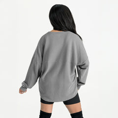 Tampa Bay Buccaneers Gameday Couture Women's Oversized Sweet Victory Corded Sweatshirt - Gray - NFL