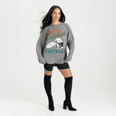 Miami Dolphins Gameday Couture Women's Oversized Sweet Victory Corded Sweatshirt - Gray - NFL