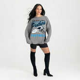 Carolina Panthers Gameday Couture Women's Oversized Sweet Victory Corded Sweatshirt - Gray - NFL