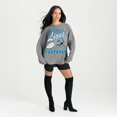 Detroit Lions Gameday Couture Women's Oversized Sweet Victory Corded Sweatshirt - Gray - NFL