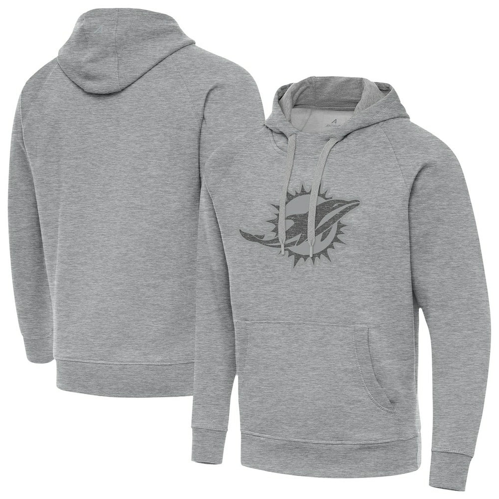 Miami Dolphins Antigua Victory Hoodie - Heather Gray - NFL