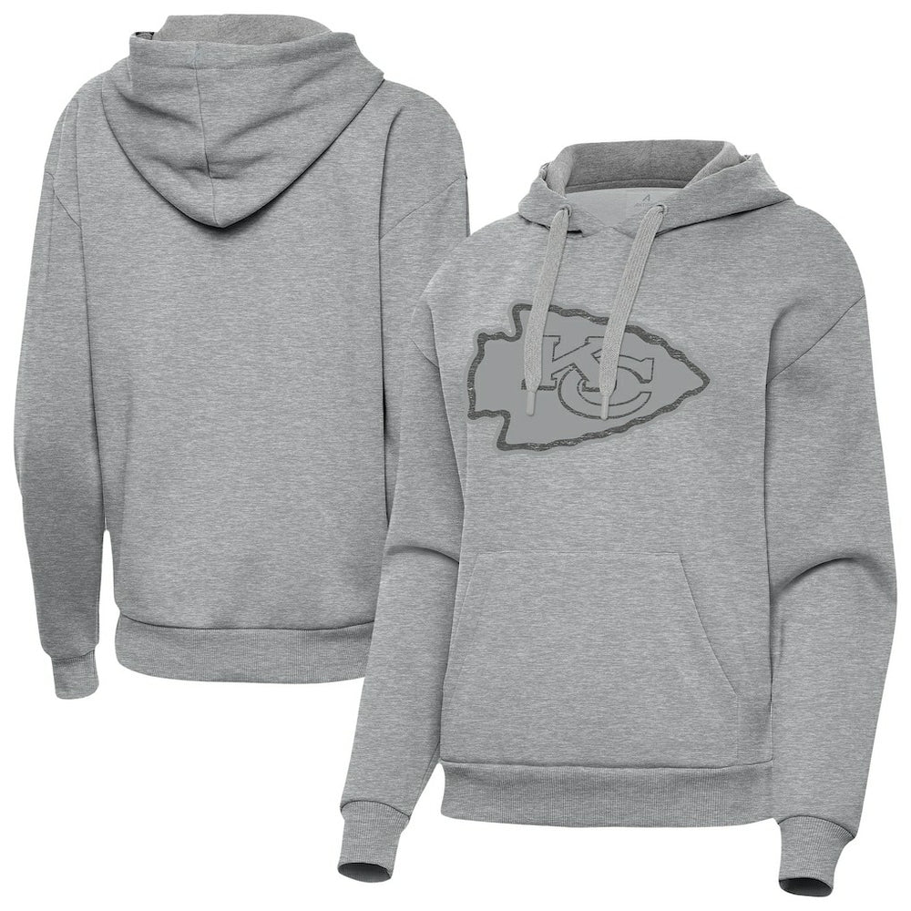 Kansas City Chiefs Antigua Women's Victory Hoodie - Heather Gray - NFL