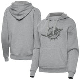 Miami Dolphins Antigua Women's Victory Hoodie - Heather Gray - NFL