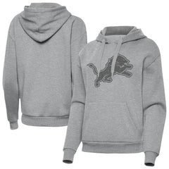 Detroit Lions Antigua Women's Victory Hoodie - Heather Gray - NFL