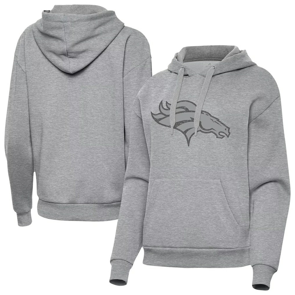 Denver Broncos Antigua Women's Victory Hoodie - Heather Gray - NFL