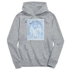 Diego Maradona Argentina National Team Vive La Fete Youth Vintage Stamp Pullover Hoodie Gray