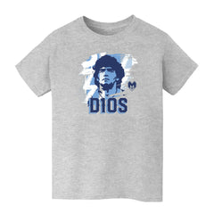 Diego Maradona Argentina National Team Vive La Fete Youth D10S T-Shirt Gray