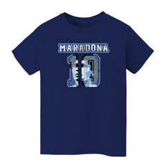 Diego Maradona Argentina National Team Vive La Fete Youth Name & Number T-Shirt Navy