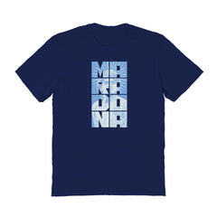 Diego Maradona Argentina National Team Vive La Fete Portrait T-Shirt Navy