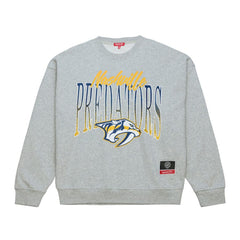 Nashville Predators Mitchell & Ness Women's Hockey Night Sweatshirt - Heather Gray | NHL on sale