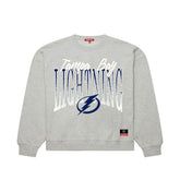 Tampa Bay Lightning Mitchell & Ness Women's Hockey Night Sweatshirt - Heather Gray | NHL Clearance