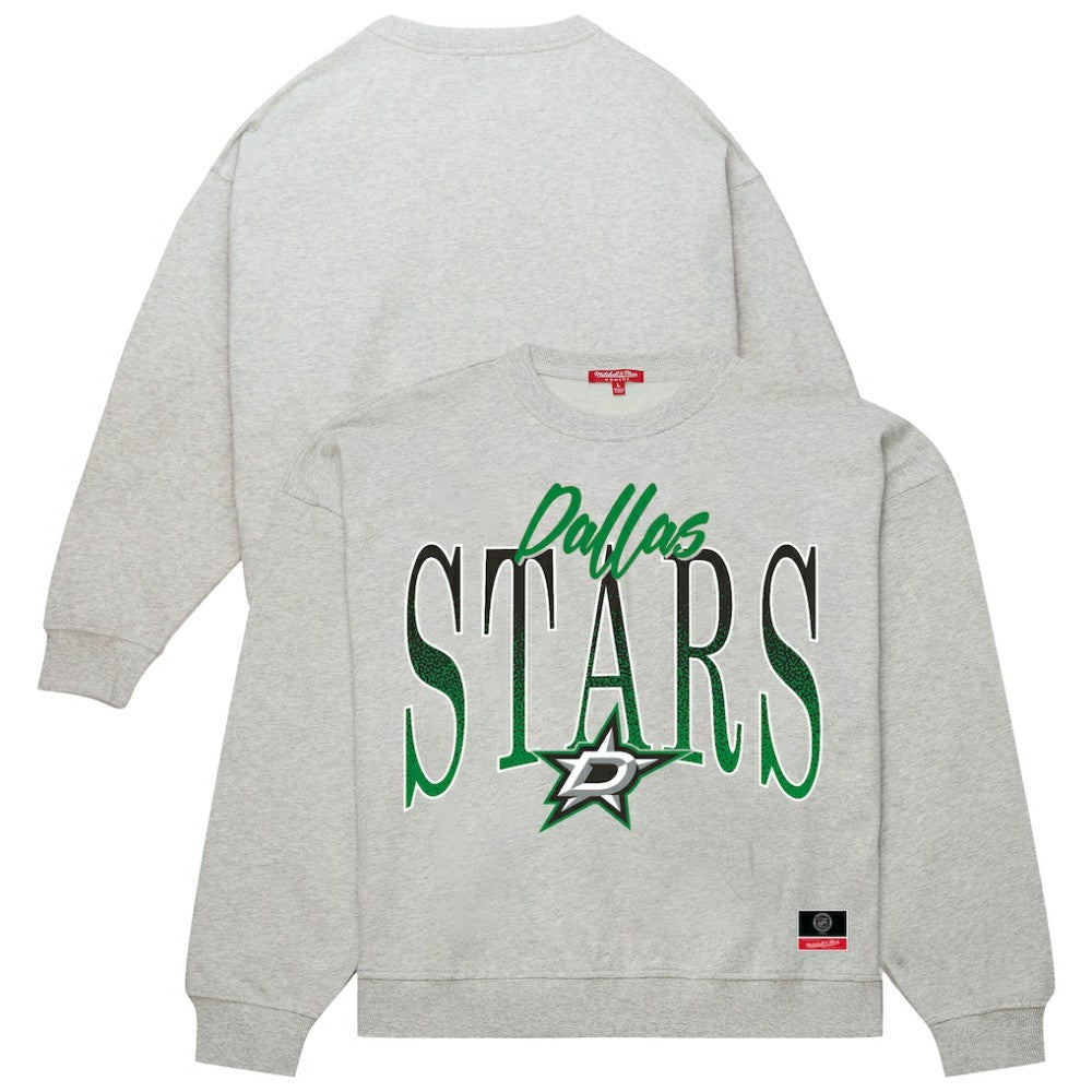 Dallas Stars Mitchell & Ness Women's Hockey Night Sweatshirt - Heather Gray | NHL on sale