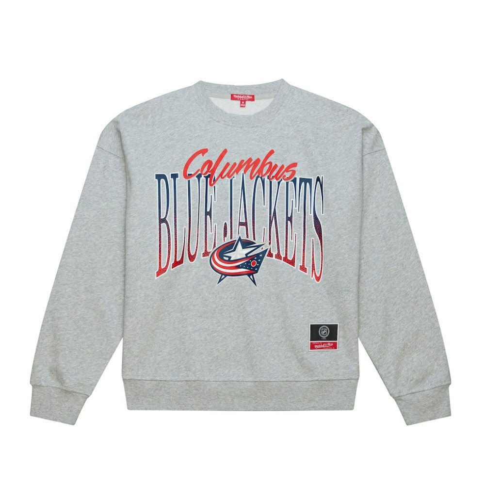 Columbus Blue Jackets Mitchell & Ness Women's Hockey Night Sweatshirt - Heather Gray | NHL sale