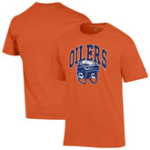 Edmonton Oilers Champion Helmet T-Shirt - Orange | NHL Lifestyle