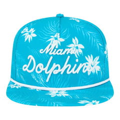 Miami Dolphins New Era Palm Print A-Frame 9FIFTY Snapback Hat - Aqua - NFL
