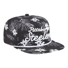 Pittsburgh Steelers New Era Palm Print A-Frame 9FIFTY Snapback Hat - Black - NFL