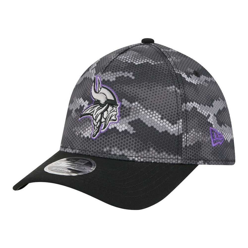 Minnesota Vikings New Era Camo A-Frame 39THIRTY Flex Hat - Black - NFL