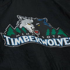 Mitchell & Ness Minnesota Timberwolves Playmaker Full-Zip Hooded Windbreaker Jacket Black