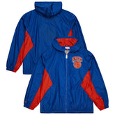 Mitchell & Ness New York Knicks Playmaker Full-Zip Hooded Windbreaker Jacket Blue