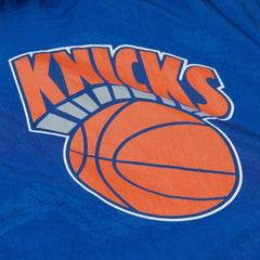 Mitchell & Ness New York Knicks Playmaker Full-Zip Hooded Windbreaker Jacket Blue