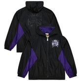 Mitchell & Ness Sacramento Kings Playmaker Full-Zip Hooded Windbreaker Jacket Black