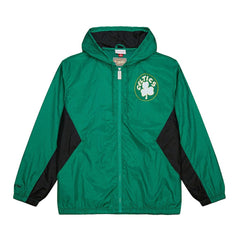 Mitchell & Ness Boston Celtics Playmaker Full-Zip Hooded Windbreaker Jacket Kelly Green