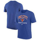 Nike New York Knicks Tri-Blend T-Shirt Heather Royal