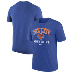 Nike New York Knicks Tri-Blend T-Shirt Heather Royal