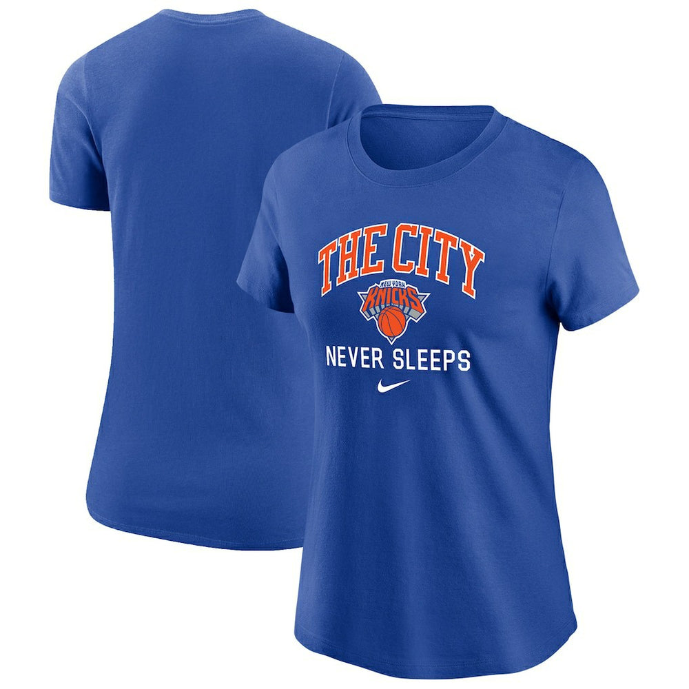 Nike New York Knicks Women's The City Never Sleeps T-Shirt Blue
