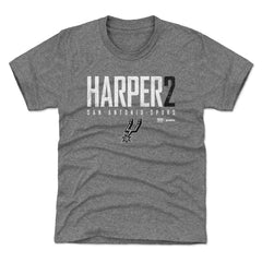 Dylan Harper San Antonio Spurs 500 Level Youth Elite Name & Number T-Shirt Heather Gray
