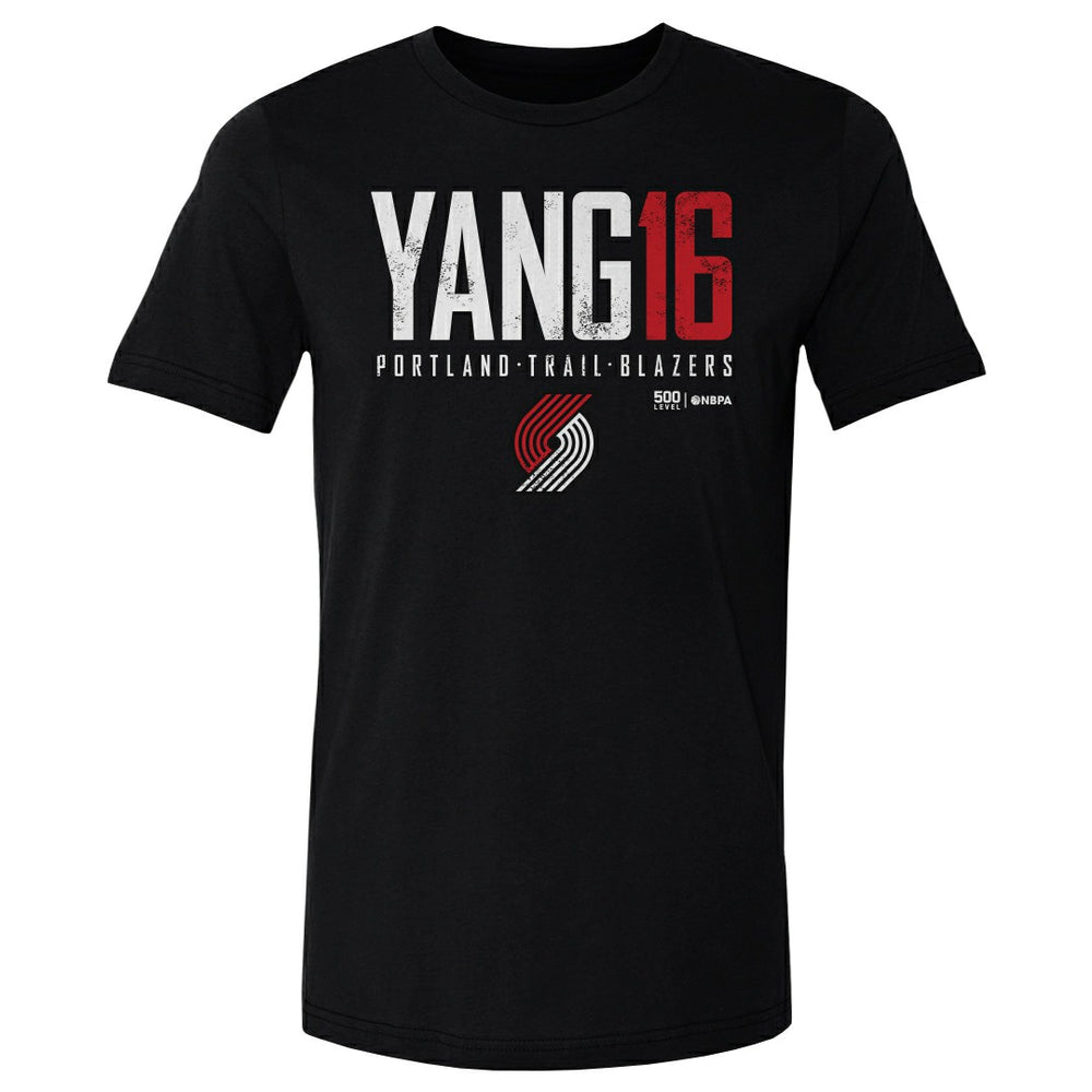 Yang Hansen Portland Trail Blazers 500 Level Elite T-Shirt Black