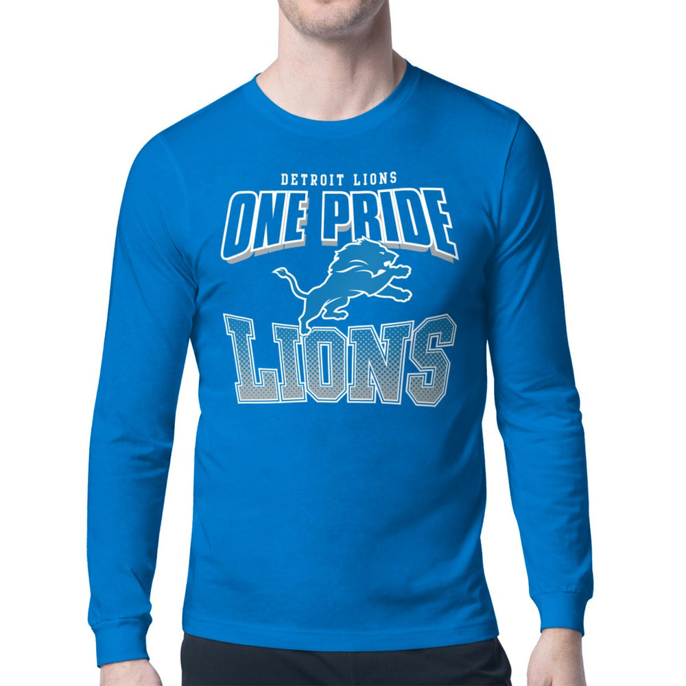 Detroit Lions Starter Comic Style Slogan Long Sleeve T-Shirt - Blue - NFL