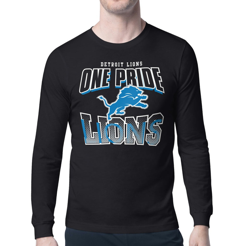 Detroit Lions Starter Comic Style Slogan Long Sleeve T-Shirt - Black - NFL