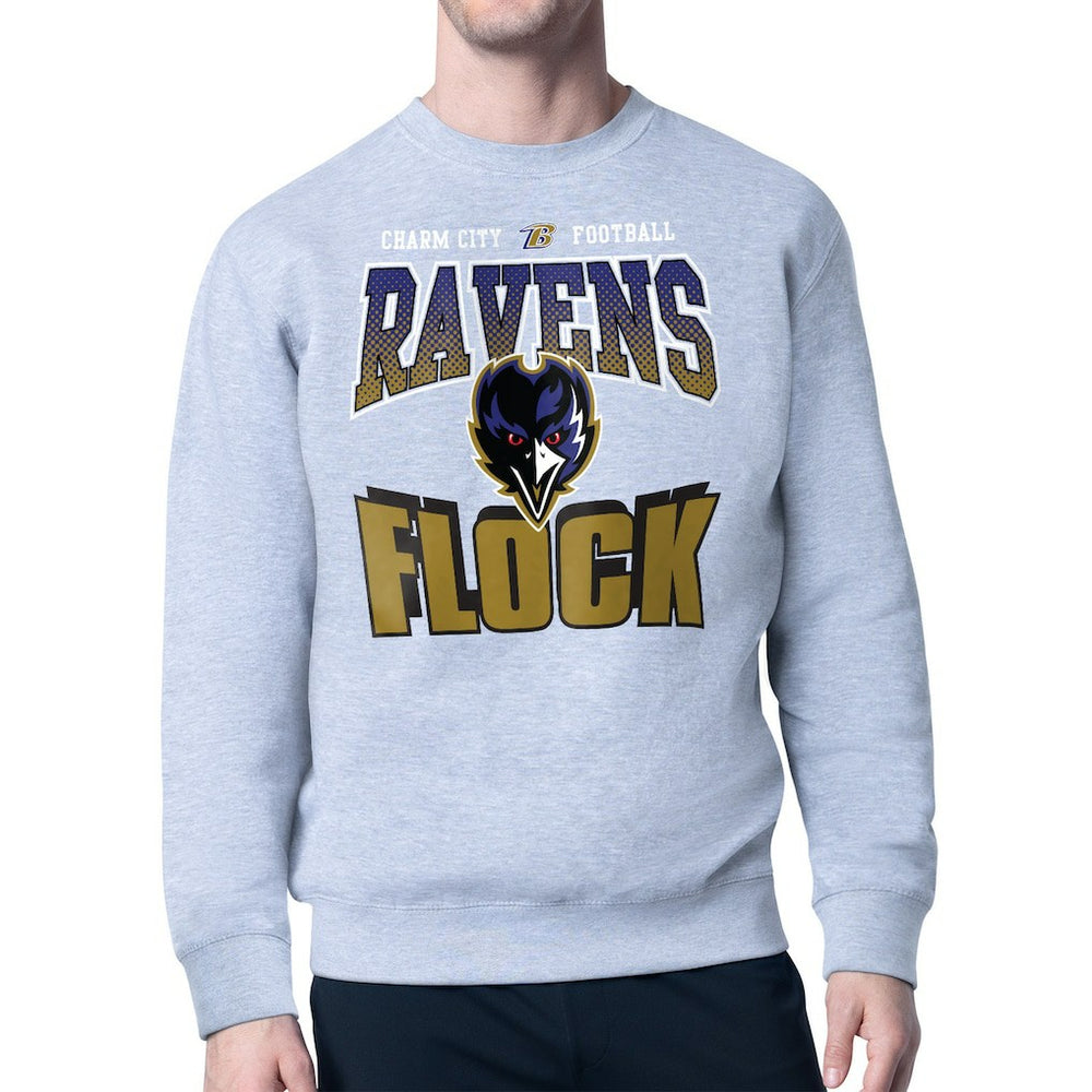 Baltimore Ravens Starter Comic Style Sweatshirt - Gray - NFL