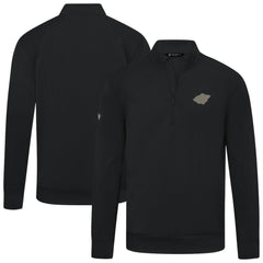Minnesota Wild Levelwear Copper Upright Quarter-Zip Pullover - Black | NHL Lifestyle