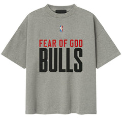 Chicago Bulls Fear of God x NBA Unisex 90s T-Shirt Heather Gray