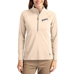 San Diego Padres Cutter & Buck Women's Cooperstown Collection Adapt Eco Knit Stretch Half-Zip Pullover Sale