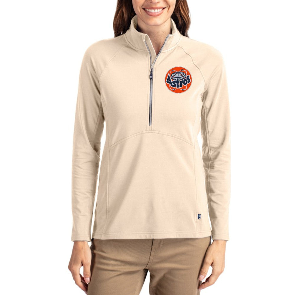 Houston Astros Cutter & Buck Women's Cooperstown Collection Adapt Eco Knit Stretch Half-Zip Pullover Online