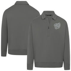 Washington Nationals Levelwear Women's Canmore Chenille Logo Quarter-Zip Top Discount