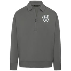Milwaukee Brewers Levelwear Women's Canmore Chenille Logo Quarter-Zip Top Online