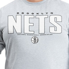 Brooklyn Nets G-III Sports by Carl Banks Adaptive Printed Mesh Effect Long Sleeve T-Shirt Gray