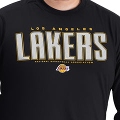 Los Angeles Lakers G-III Sports by Carl Banks Adaptive Printed Mesh Effect Long Sleeve T-Shirt Black